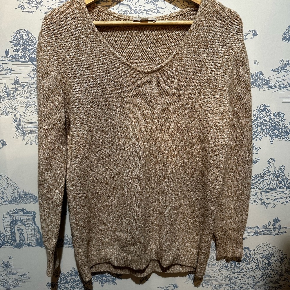LOFT V-Neck Sweater in Brown